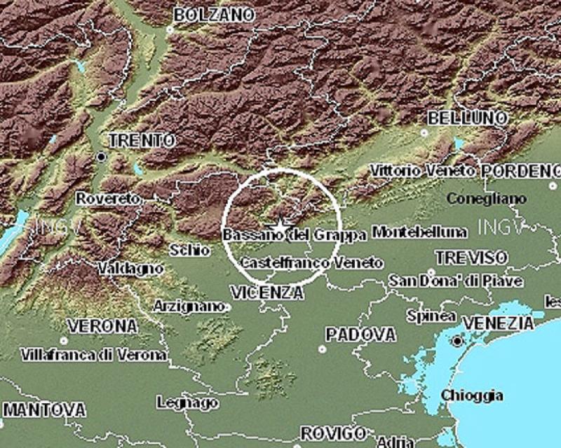 Bassanonet.it Scossa di terremoto di magnitudo 2.7. Epicentro in Valbrenta