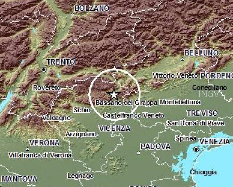 Bassanonet.it Scossa di terremoto con epicentro a San Nazario