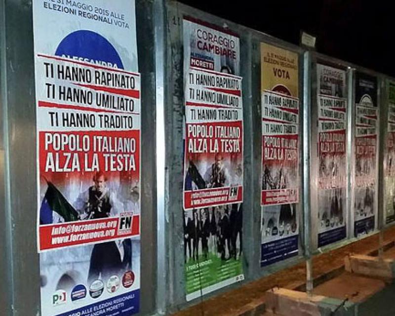 Bassanonet.it Spazi elettorali, blitz di Forza Nuova