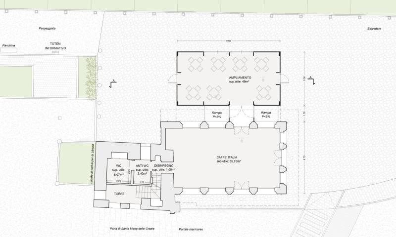 Bassanonet.it - Caffè Italia, ampliamento, ipotesi finale, pianta