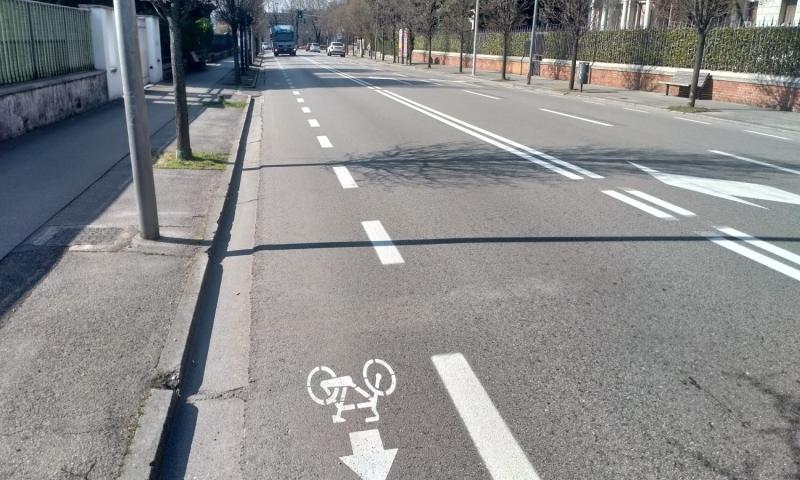 Bassanonet.it - Corsia ciclabile in viale Venezia direzione est