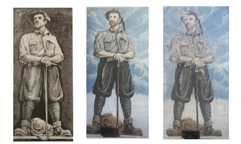 Bassanonet.it - Da sin.: foto del 1948 dell’Alpino di Marcon, foto del 2005 in occasione degli interventi di manutenzione del Ponte e foto del 2021 prima dell’ultimo restauro (dalla lettera in redazione dell’arch. Giancarlo Calcagno)