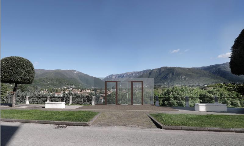 Bassanonet.it - Foto-inserimento dal progetto definitivo: visione frontale della stazione a monte di viale dei Martiri