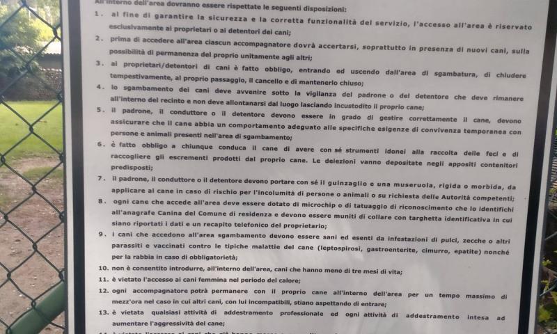 Bassanonet.it - Il regolamento dell’area di sgambamento