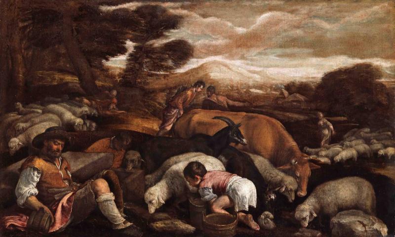 Bassanonet.it - Jacopo Dal Ponte, detto Jacopo Bassano, “Incontro di Giacobbe e Rachele al pozzo”, post 1566. Museo Civico di Bassano del Grappa