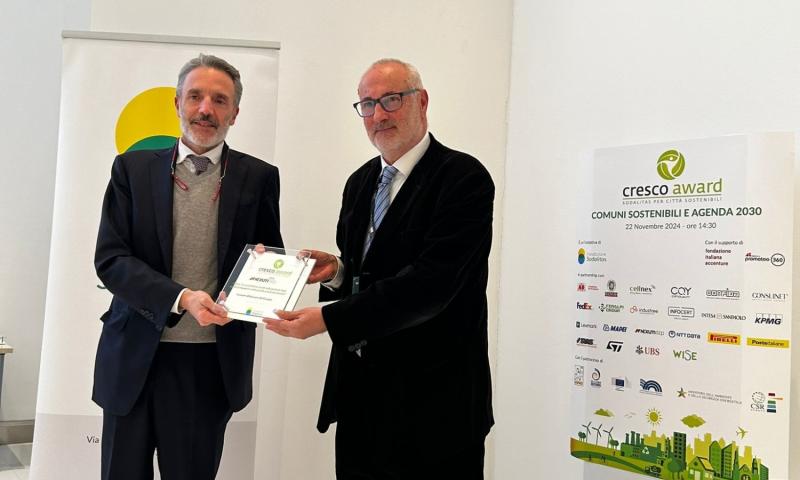 Bassanonet.it - Castellan ritira il premio Cresco Award - Città Sostenibili per il Comune di Bassano