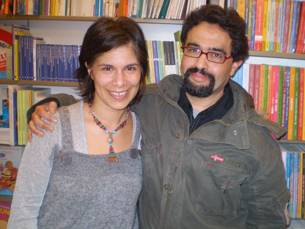 Candelaria Romero col presidente dell'associazione "Il Quarto Ponte" Alì Fadel