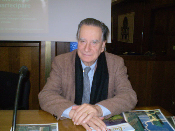 L'architetto Paolo Portoghesi al convegno all'Hotel Palladio