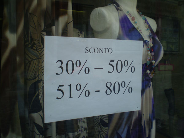 Saldi, a Bassano ribassi anche dell'80%
