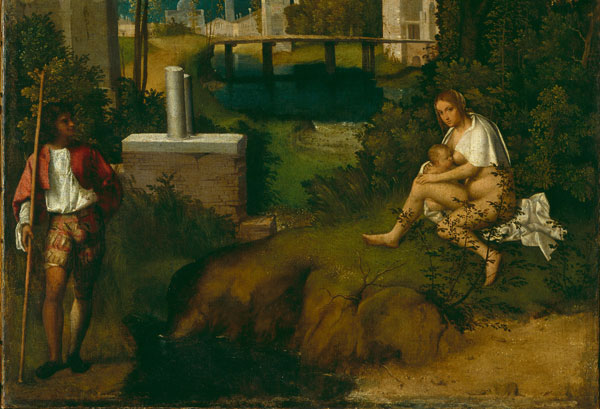 La "Tempesta" di Giorgione (particolare). Il capolavoro del Rinascimento è un manifesto dei Rosacroce?