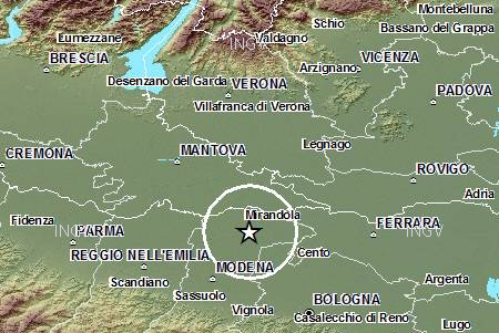 Nuova forte scossa di terremoto tra Emilia e Veneto