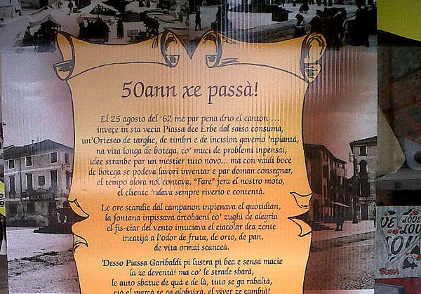 La poesia di addio al centro storico di “Lino timbro”