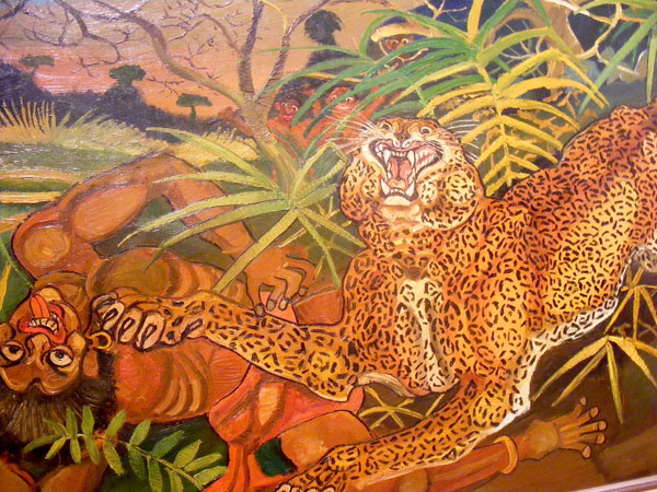 Antonio Ligabue: "Leopardo con indigeno" (1956)