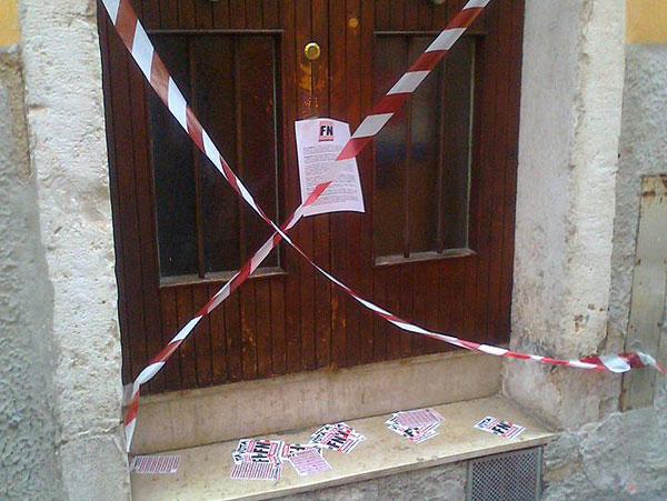 Blitz di Forza Nuova contro le sedi del Pd e del Pdl di Bassano