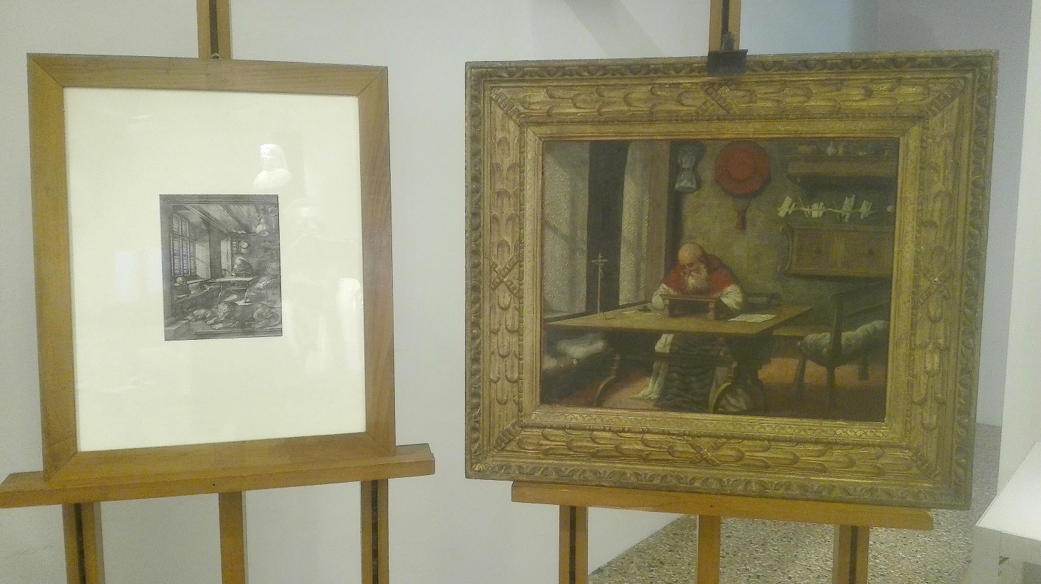 L'incisione di Albrecht Dürer e il dipinto di Lorenzo Lotto (foto Alessandro Tich)