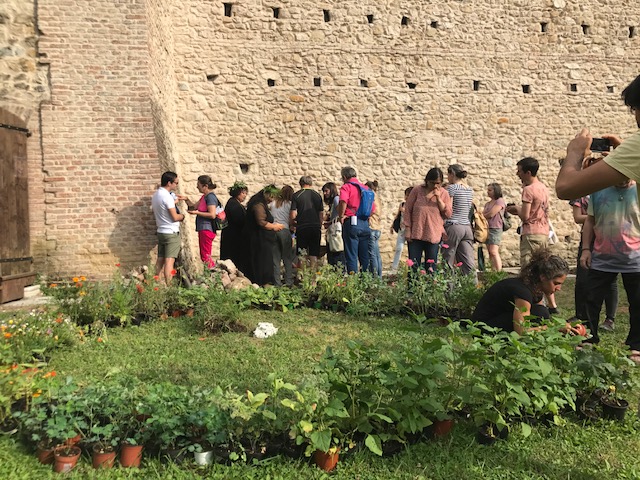 L'azione di arte pubblica nel giardino della Biblioteca Civica