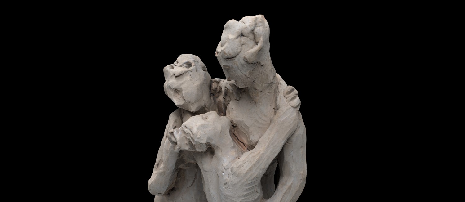 Modello 3D del bozzetto delle Tre Grazie di Antonio Canova (particolare). © Musei Civici di Bassano del Grappa