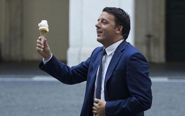 Il gelato sciolto in mano