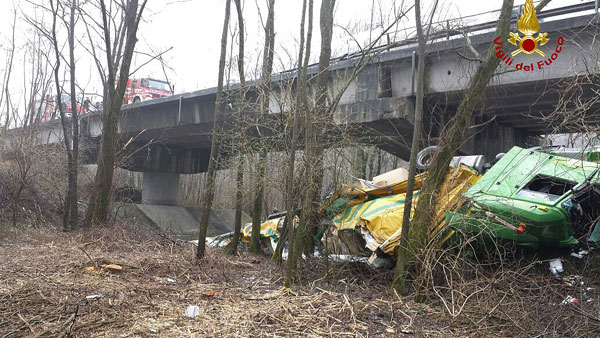 Precipita dal viadotto, miracolato
