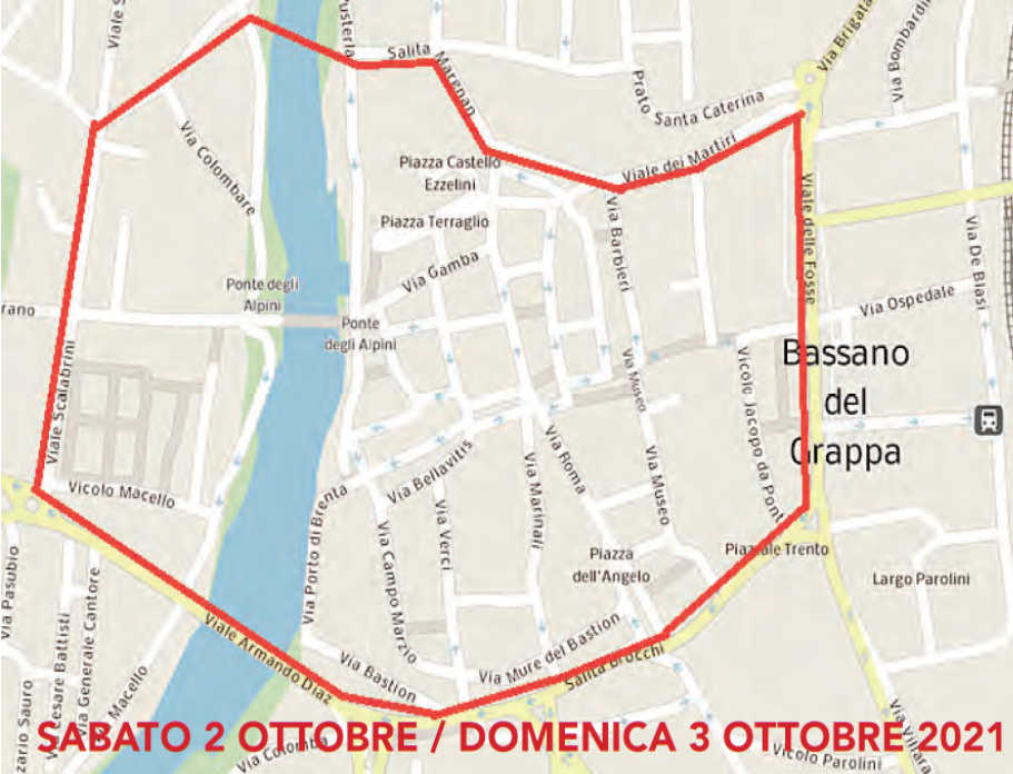 La mappa della 'zona rossa' del centro storico