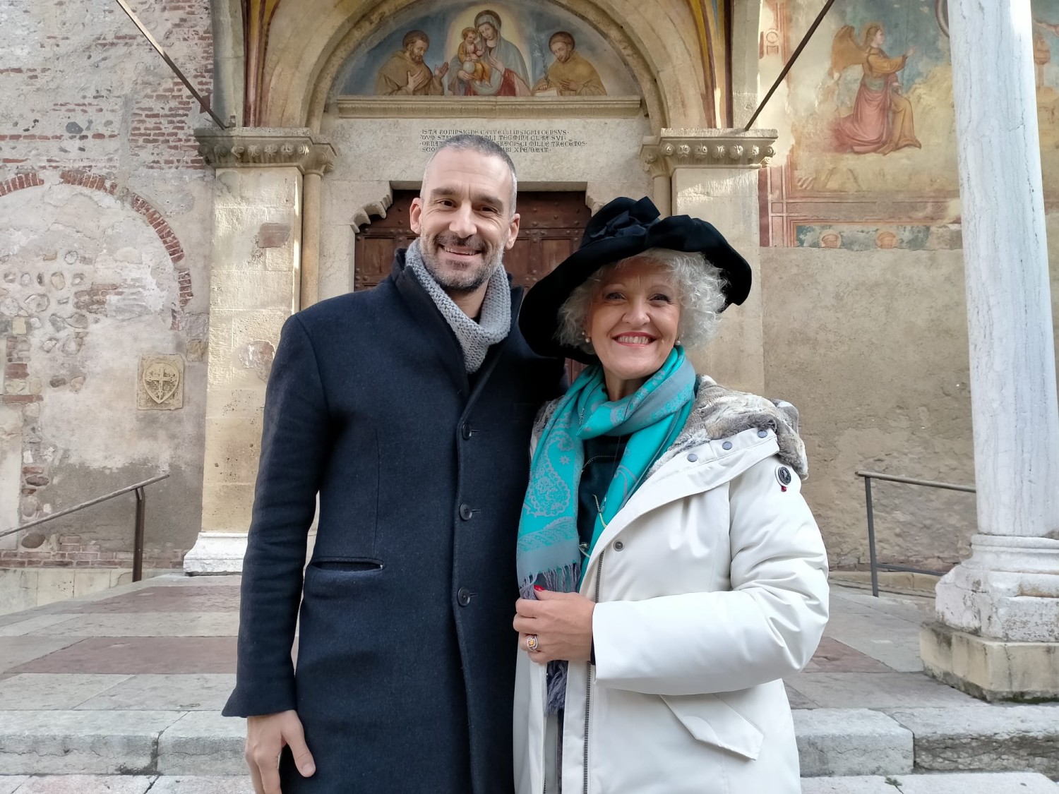 Maria Cristina Raga con l’artista bassanese Andrea Bizzotto (foto: Alessandro Tich)