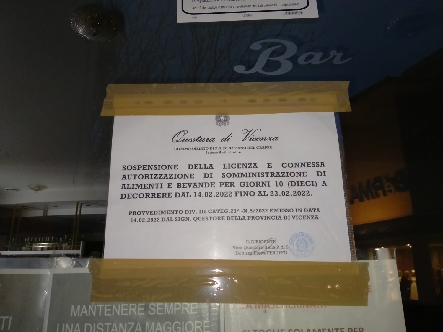 Il provvedimento di chiusura temporanea del ‘Susy Bar’ di piazzale Cadorna
