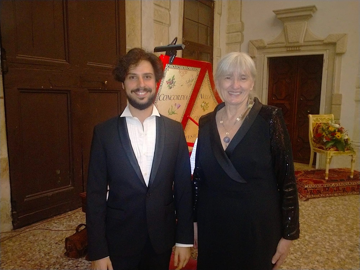 Il premiato Cristiano Gaudio e la madrina del Premio Susanna Gherlani (foto Alessandro Tich)