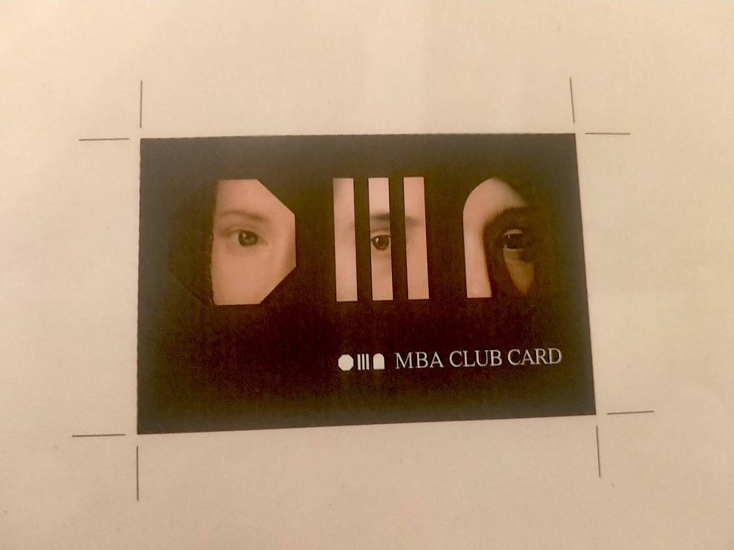 Il layout grafico della MBA Club Card