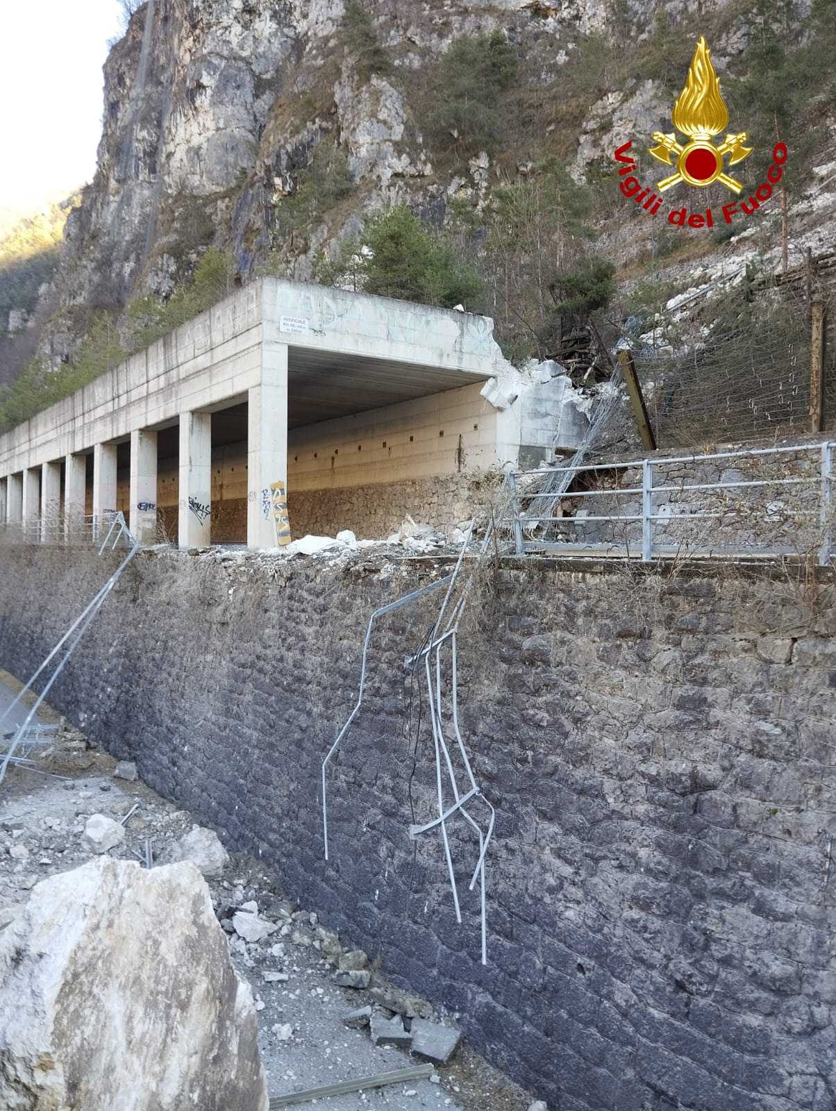 Pioggia di pietre, ferrovia e Valsugana in tilt