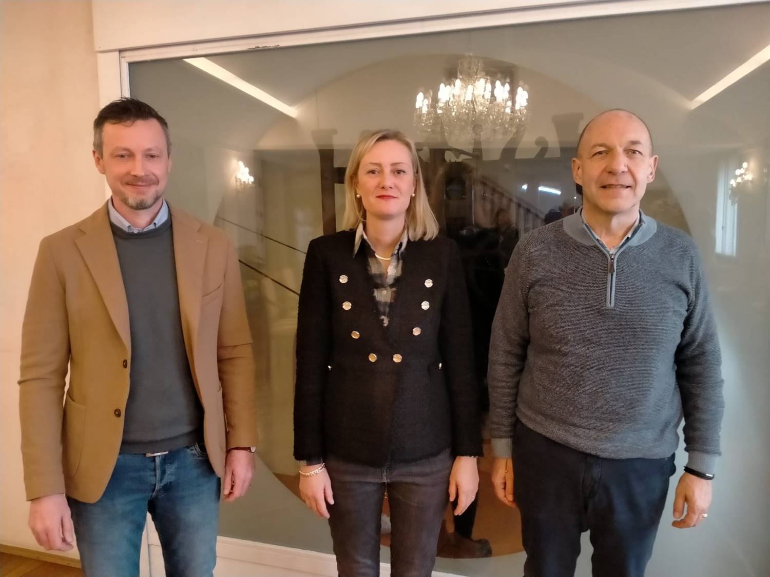 Alessandro Galvanetti, il sindaco Pavan e il vicesindaco Zonta