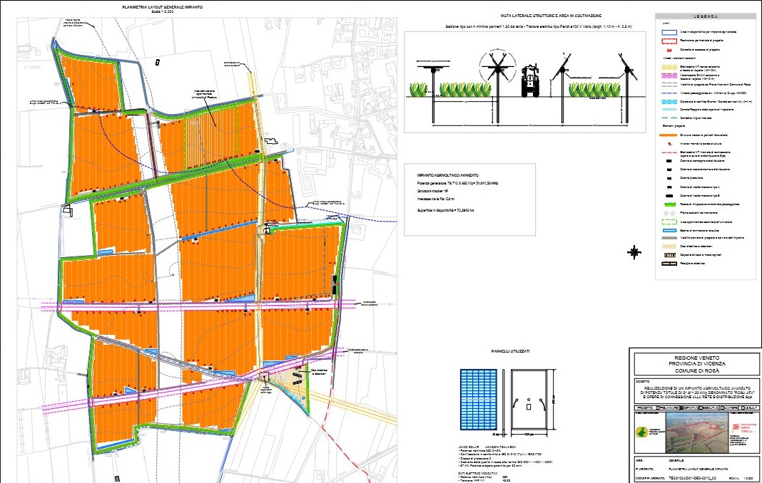 Planimetria del layout generale dell’impianto agrivoltaico