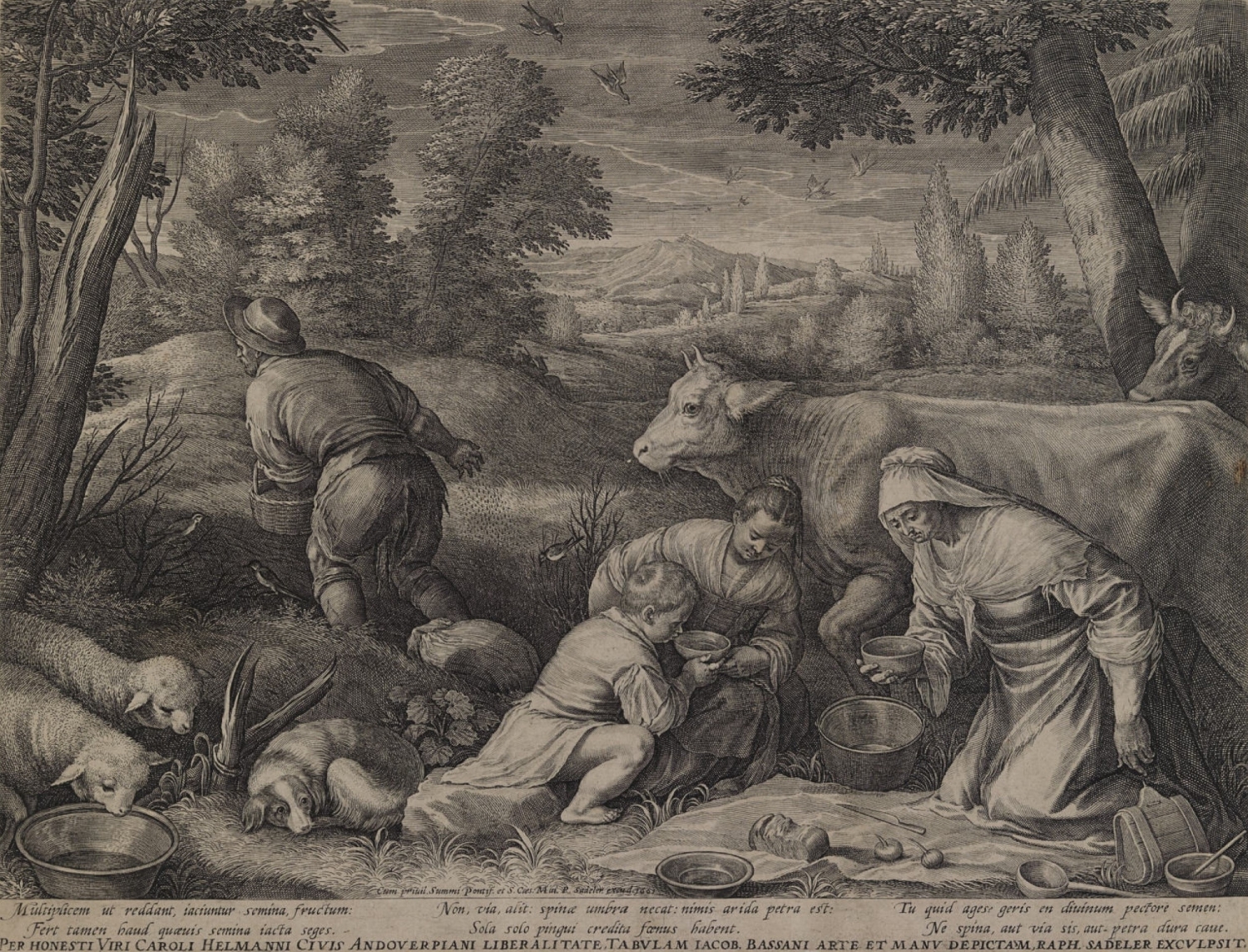Raphael Sadeler da Jacopo Bassano, “La semina”, 1601. Museo Civico di Bassano del Grappa.