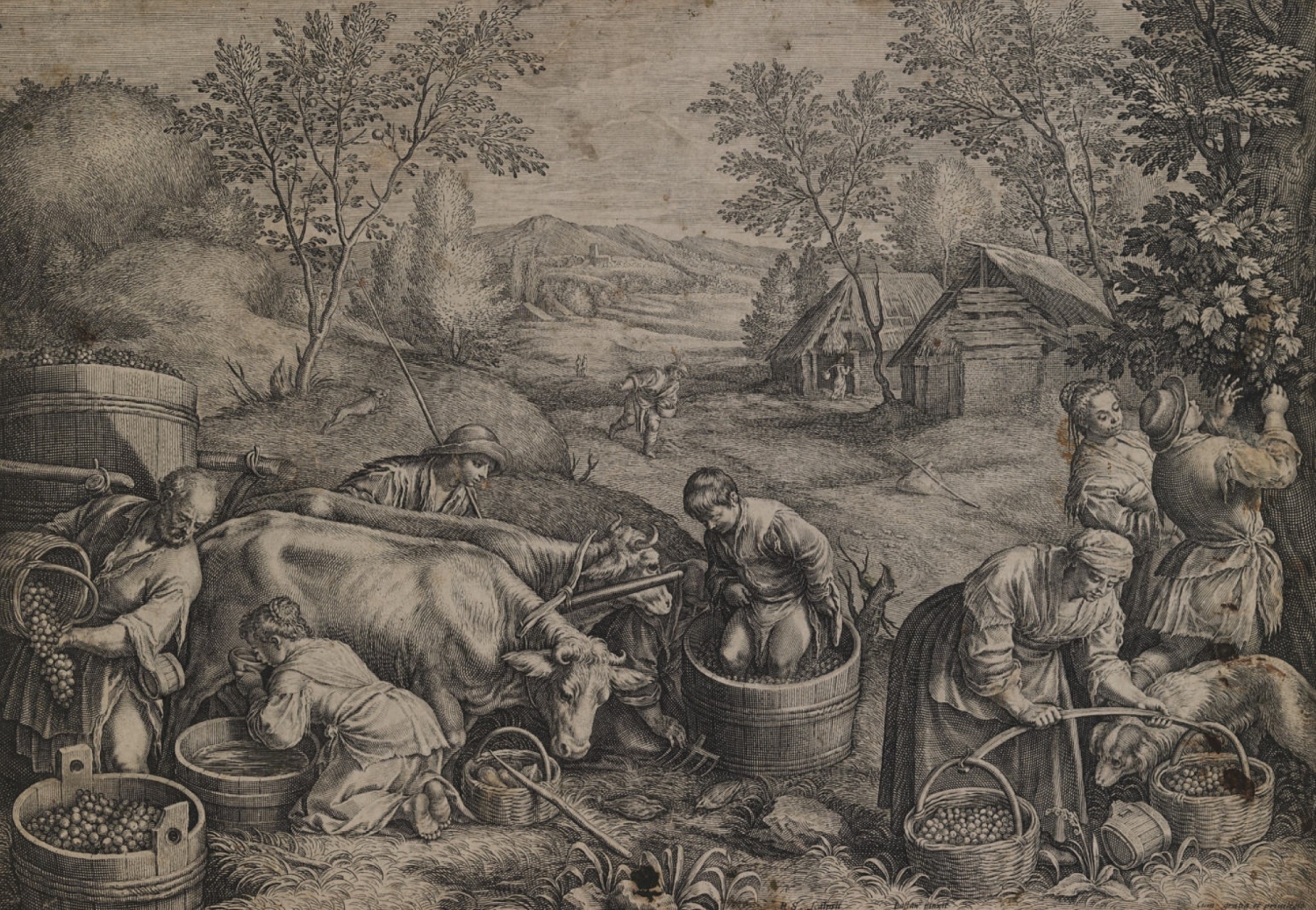 Raphael Sadeler da Jacopo Bassano. “Autunno”, 1598-1600 c. Museo Civico di Bassano del Grappa.