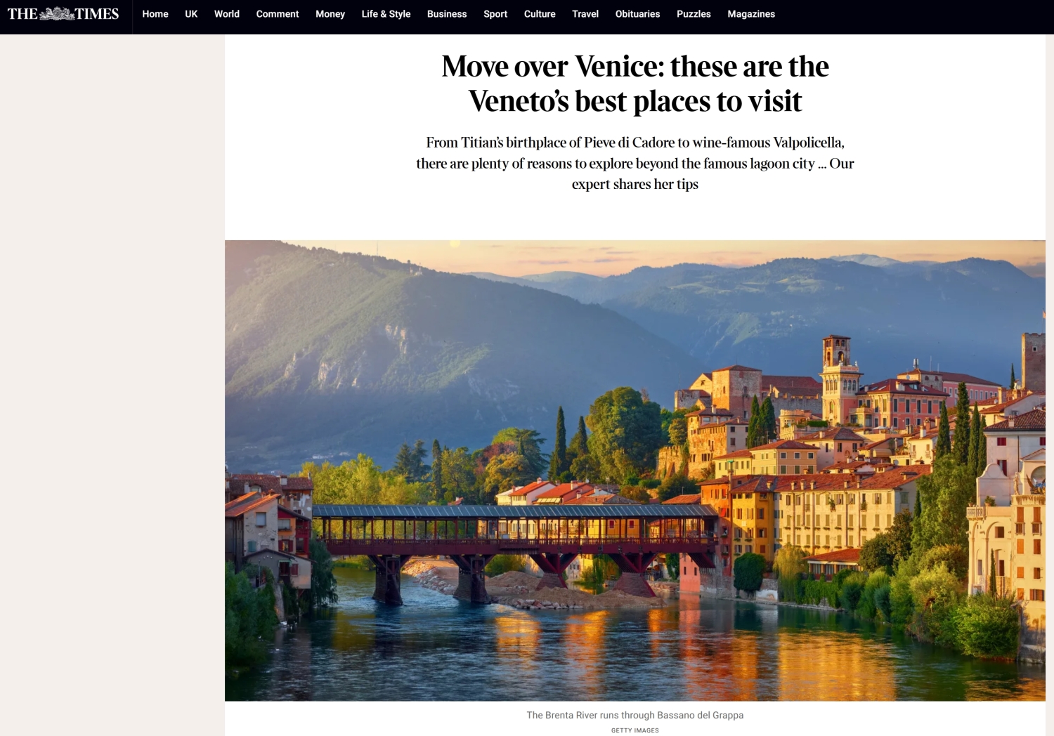 Il 'The Times' incorona il Veneto: siamo noi la regione da visitare (impalcature comprese)