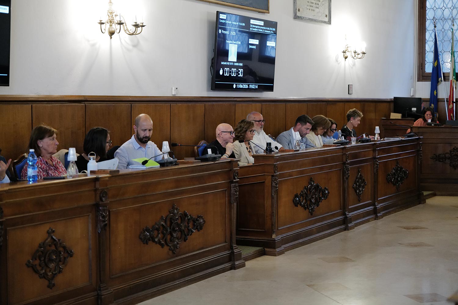 La maggioranza in consiglio comunale. ( Foto Bassanonet.it )