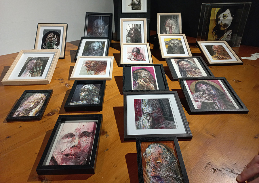 opere di Davide Rankore in esposizione all'ex Birreria Ottocento