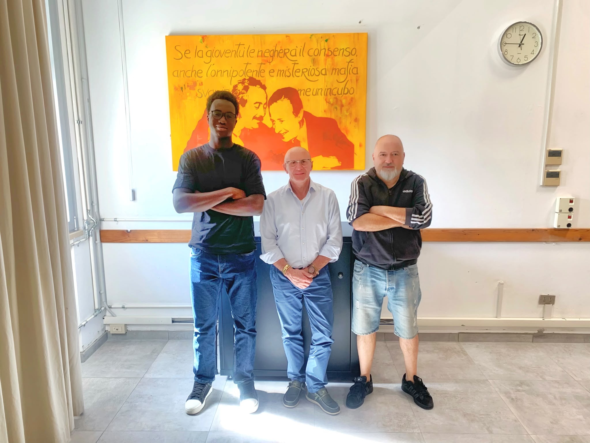 Ayeva Sidik, rappresentante degli studenti del Remondini, Valter Lovato, presidente dell’UCG, l’Unione dei Comitati Genitori di Bassano del Grappa; Denis Daltin, presidente del Comitato genitori dell’Istituto Remondini. ( Foto Bassanonet.it )