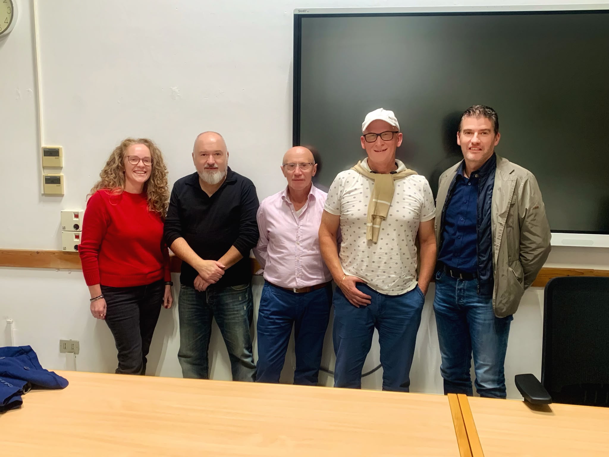 Da sinistra Barbara Bao Vice presidente CG de Fabris, Denis Daltin Presidente CG Remondini, Valter Lovato  Presidente UCG, Riccardo Vangelista  Delegato De Fabris, Andrea De Zen Presidente CG ITIS